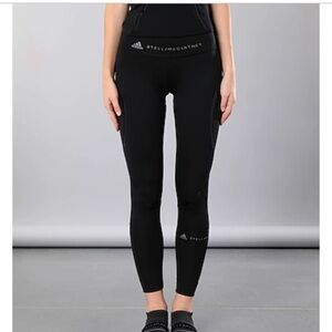 Adidas by Stella McCartney Logo Black Leggings Size XS Mesh Insets Athleisure
